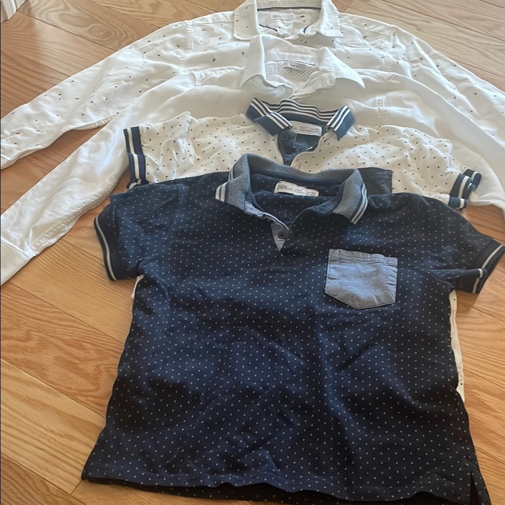 Zara Blue Polo Shirt with Short Sleeves